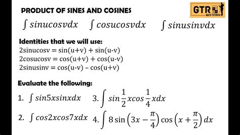 integrating sine and cosine products|Integrating products of sines and cosines I .